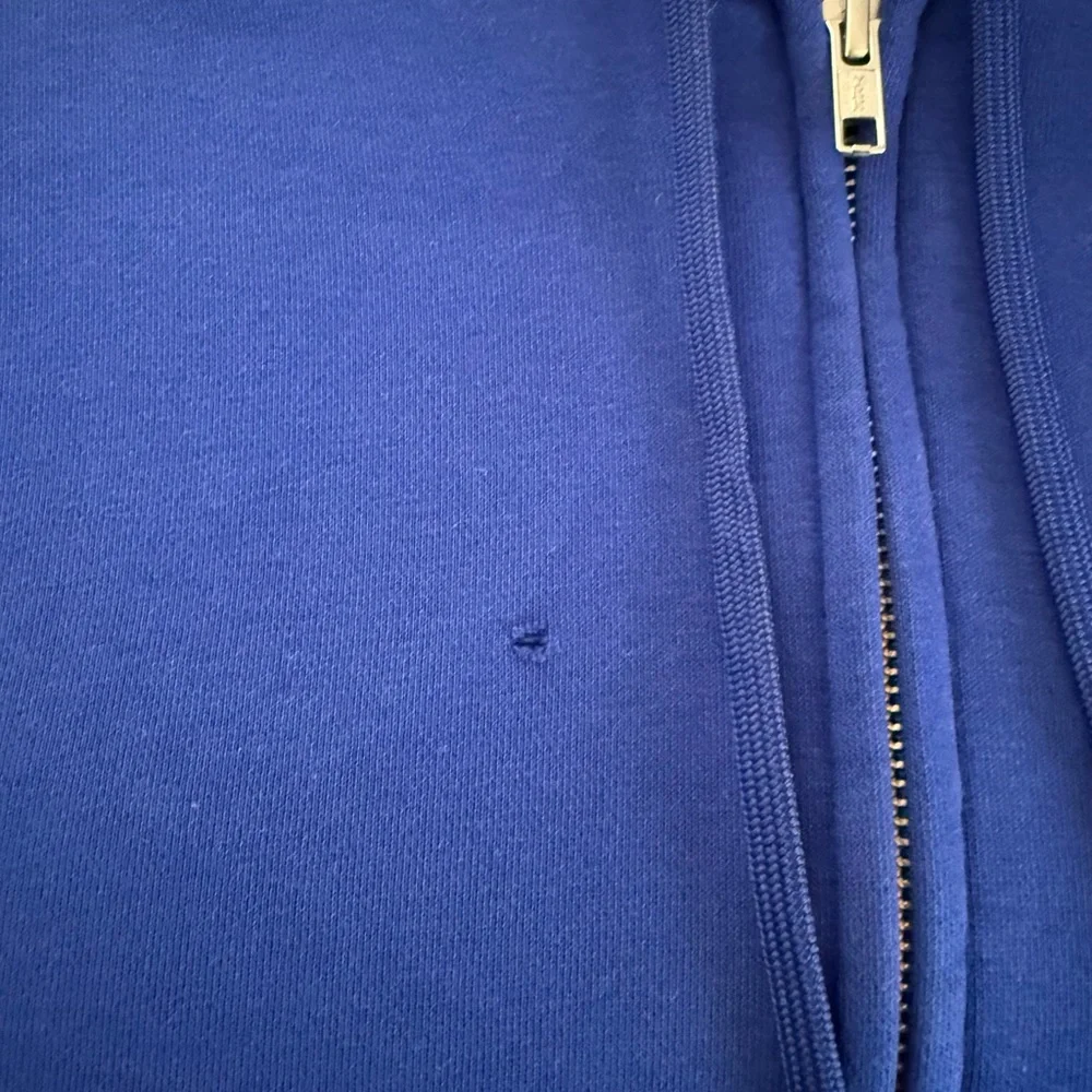 Polo Ralph Lauren Double Knit Blue White/Black/Yellow Colorblock Zip-Up Sweater